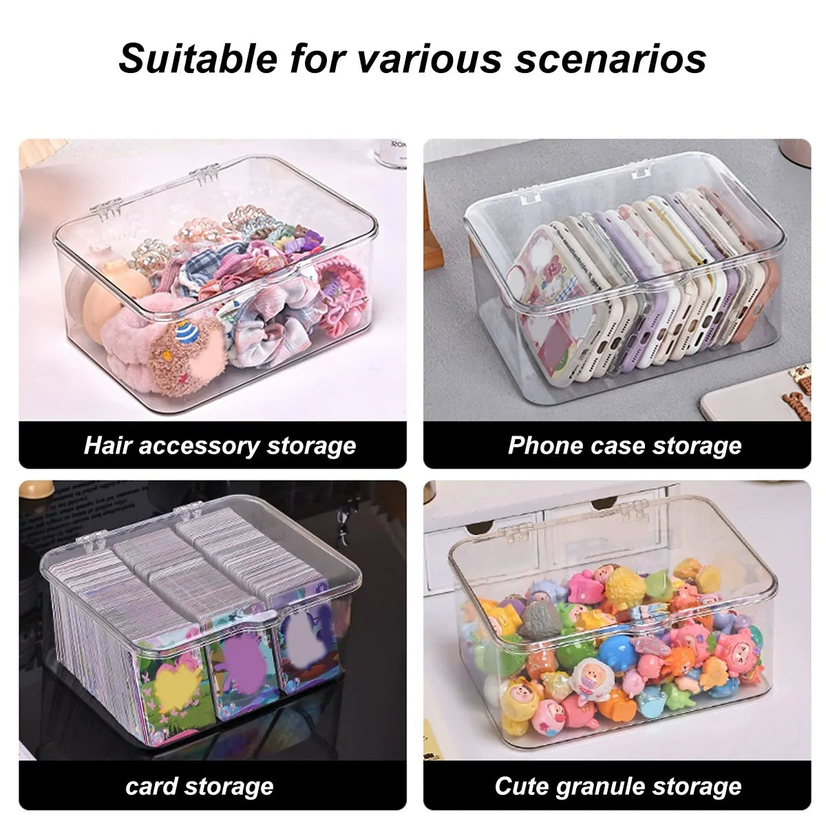Plastic storage box, covered storage box, flip top desktop storage container, office supplies, stationery, cosmetics storage Oasis Select
