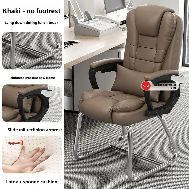 Computer chair, home office chair, comfortable for human body, reclining boss chair, chess and card room mahjong chair Oasis Select LIGHT GRAY