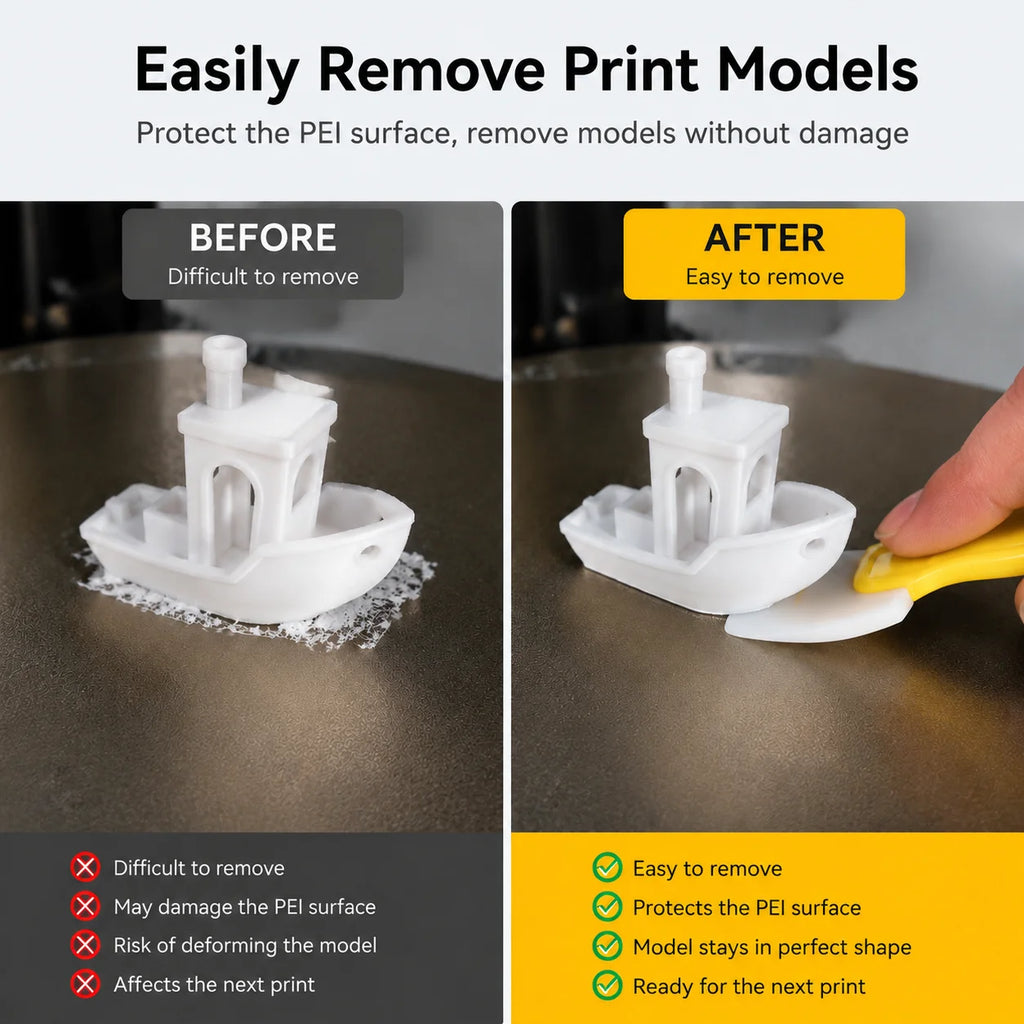 3D Printer Glue Spray&Scraper Set – Quick-Drying, Strong Adhesion Surface Spray with 3D Printing Scraper Tool for FDM/SLA Prints Oasis Select