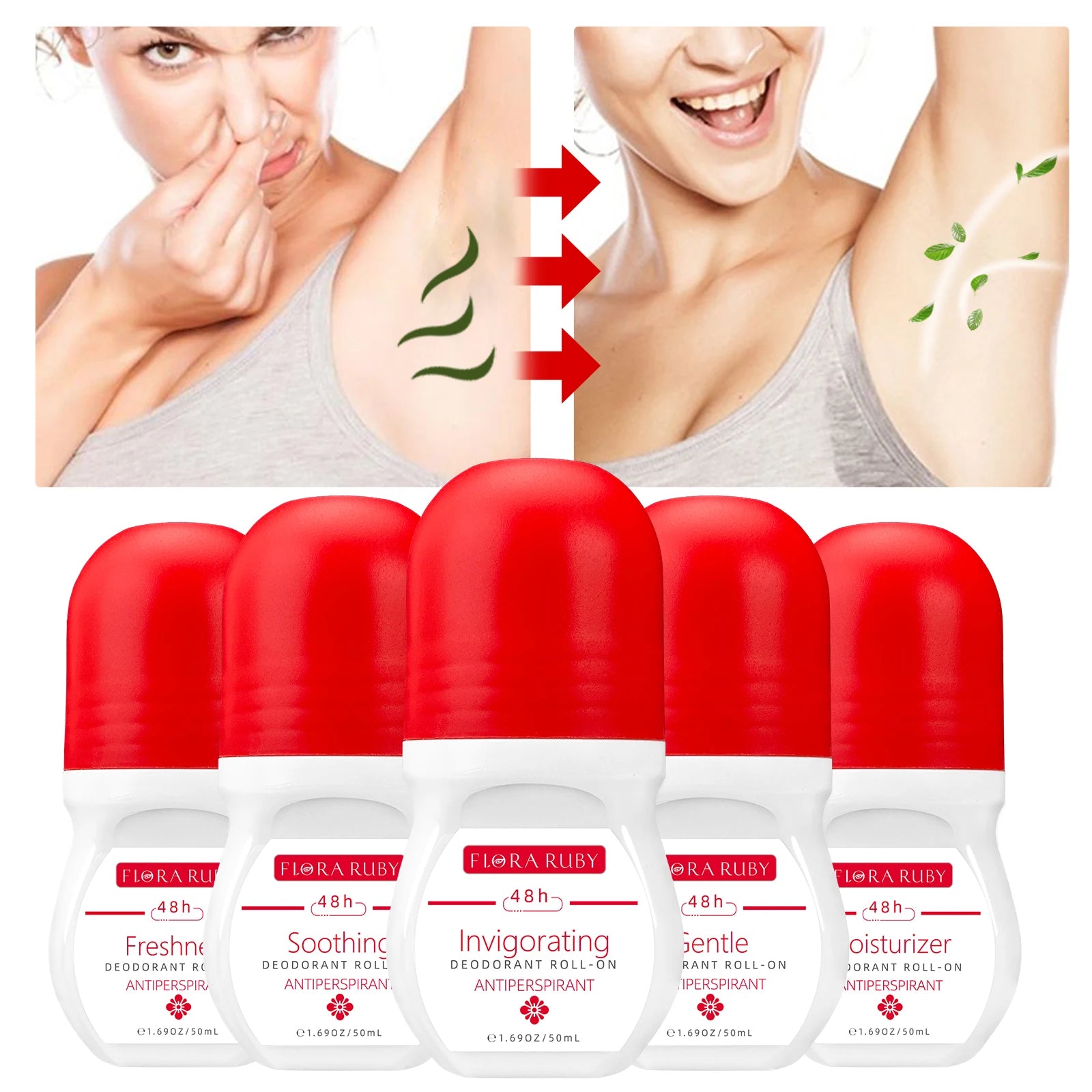 48 Hours Of Lingering fragrance Underarm 50ml/1.69fl.oz Antiperspirant Deodorant Roll On For Women Men,, Whole body application Oasis Select