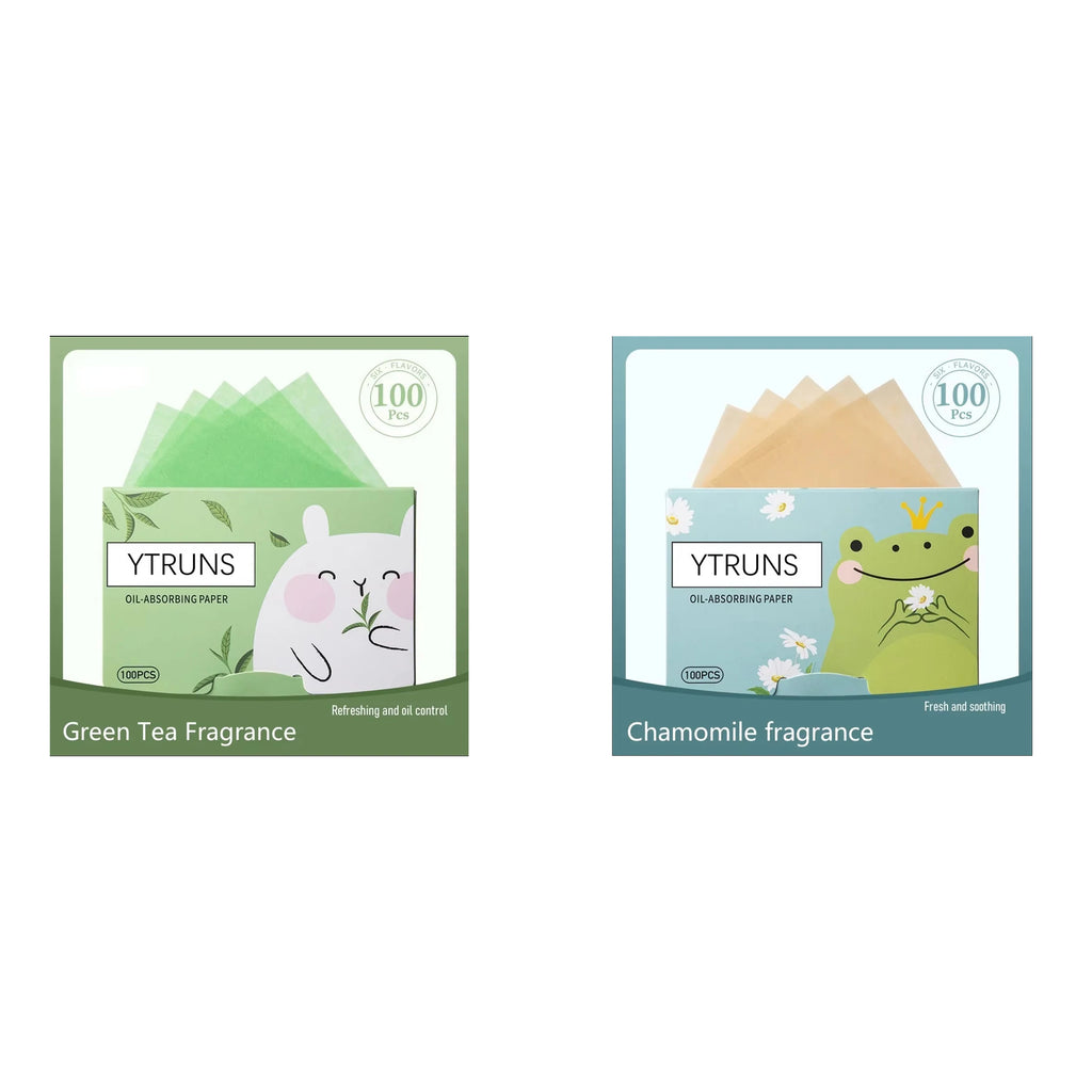 Oil Blotting Sheets 100pcs – Green Tea, Rose & Bamboo Charcoal