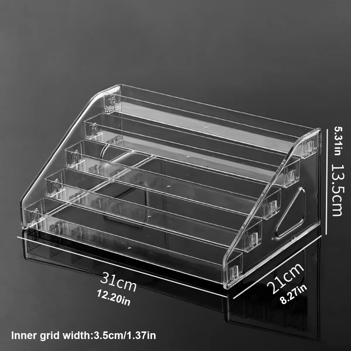 1pc multi-layer acrylic buckle nail polish display rack transparent ladder type sorting rack quick installation cosmetics rack Oasis Select 5layer - Transparent