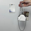 Womens Texture Chain Small Bags Fashion Mini Bags Chain Single Shoulder Crossbody Zero Wallet Small Headphone Evening Bags Oasis Select White