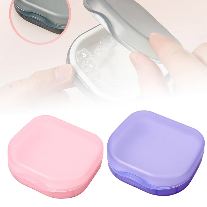 Elderly False Teeth Box Denture Storage Box Invisible Braces Orthodontic Retainer Case With Cover Dustproof Container Oasis Select