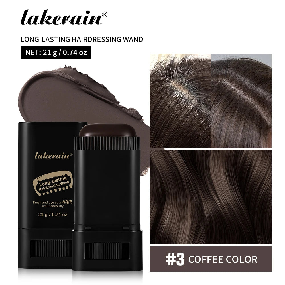 2in1 Hair Dye Stick with Comb Black Brown Coffee Long Lasting Temporary Hair Coloring Covered White Hairs Hairline Pen Washable Oasis Select 3 Coffee