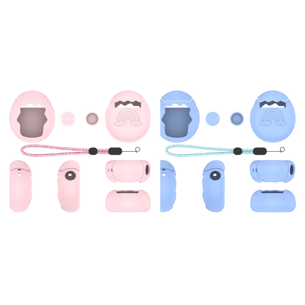 Silicone Cover with Thumb Grips & Lanyard Soft Silicone Case Silicone Full Cover Case for Tamagotchi Paradise Game Accessories Oasis Select Pink X1 Blue X1 China Mainland