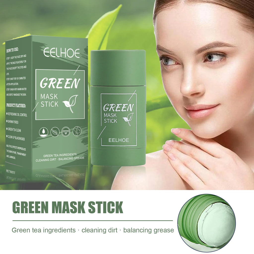 Eelhoe Green Tea Solid Face Mask – Pore Minimizer & Blackhead Clay Face Mask Stick Oasis Select