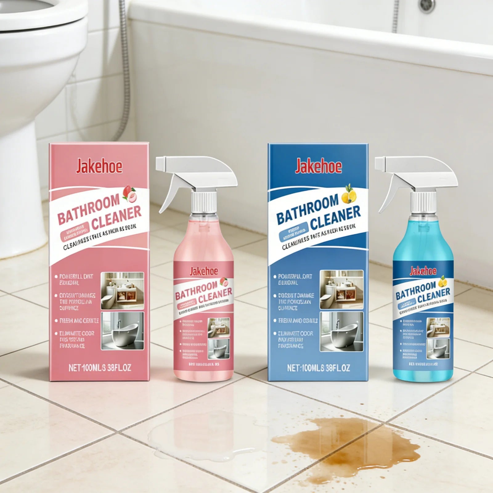 Jakehoe Bathroom Cleaner Spray Powerful Dirt Removal Rich Foam Cleaner Eliminate Odor Mild Formula Bathroom Stain Remover 100ml Oasis Select