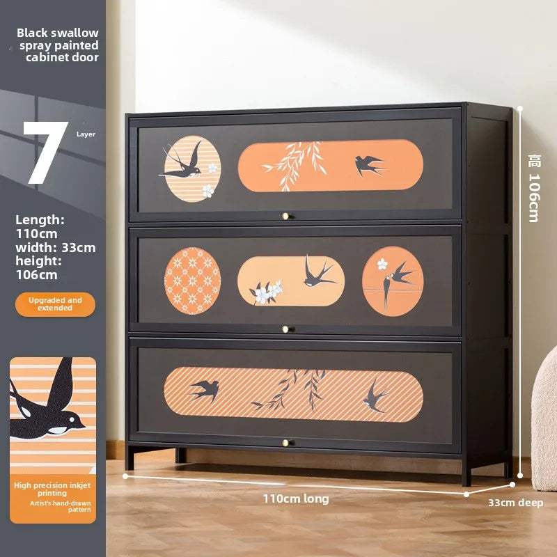 Multi-layer entrance to the home entrance, large-capacity storage storage cabinet integrated against the wall Oasis Select Seven floors 110