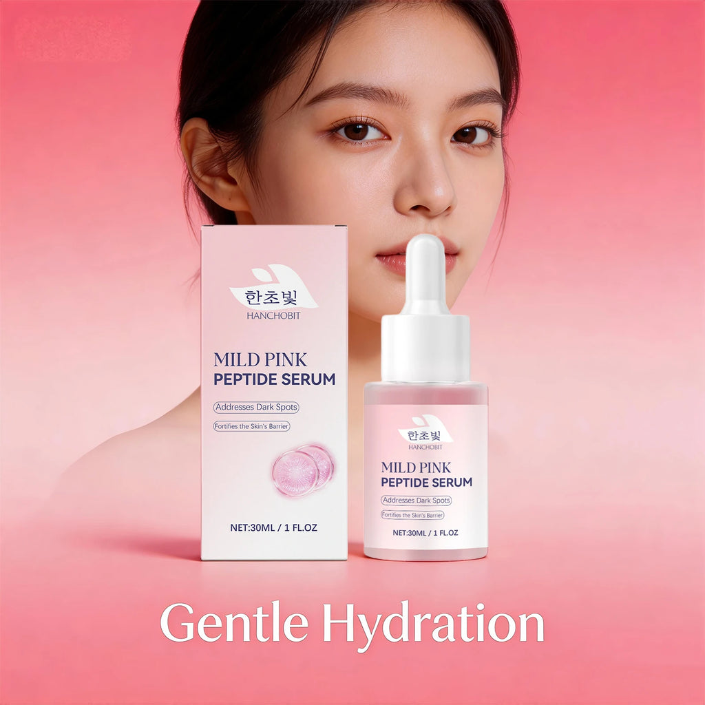 Pink Peptide Serum for Dull Skin Brightening Skin Dark Spots Improvent Even Skin Tone Enhance Elasticity Smoothing Face Essence Oasis Select