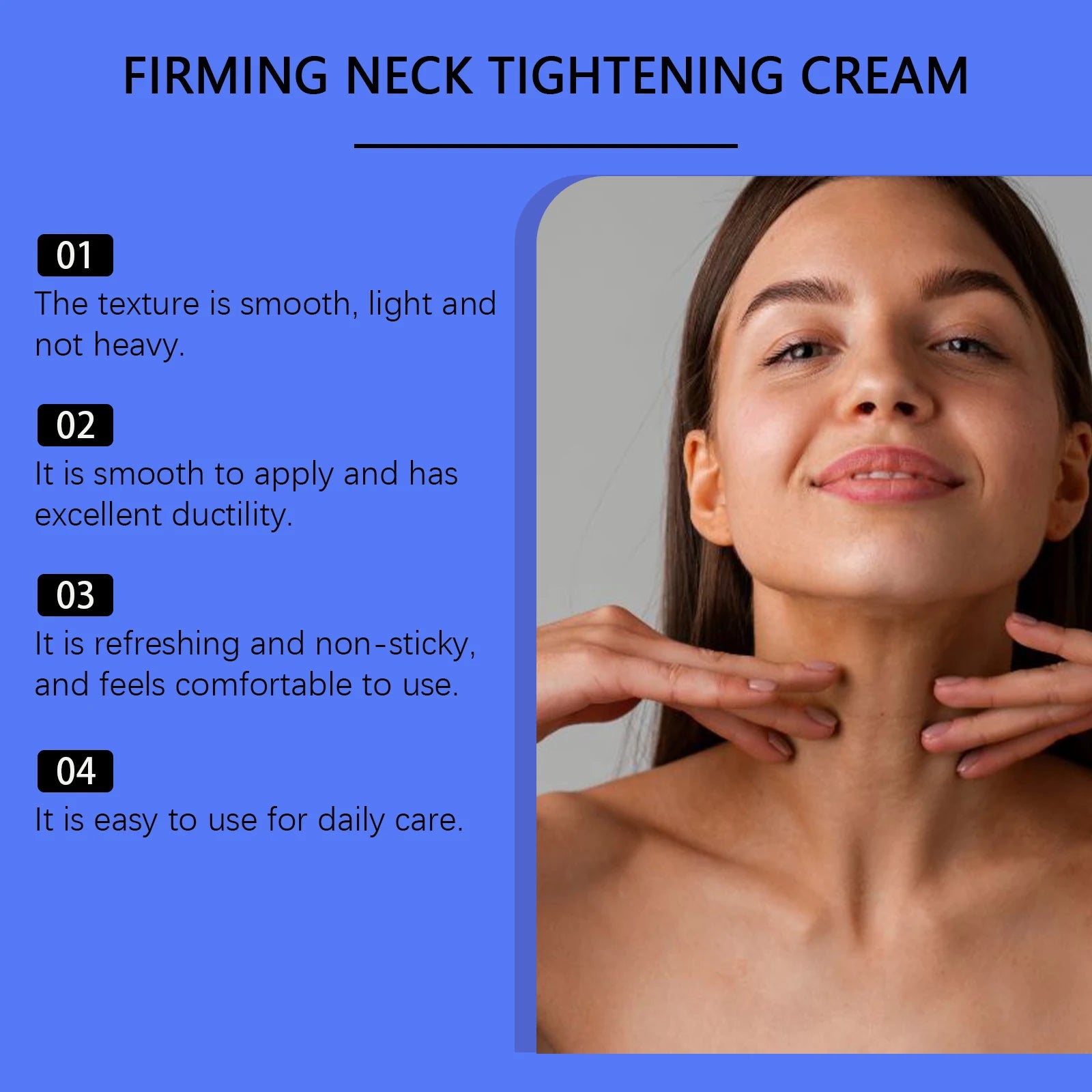Neck Roller Cream Lift Firm Moisturize Brighten Neck Skin Remove Double Chins Reduce Fine Lines Anti-Wrinkle V-Shaped Face Cream Oasis Select