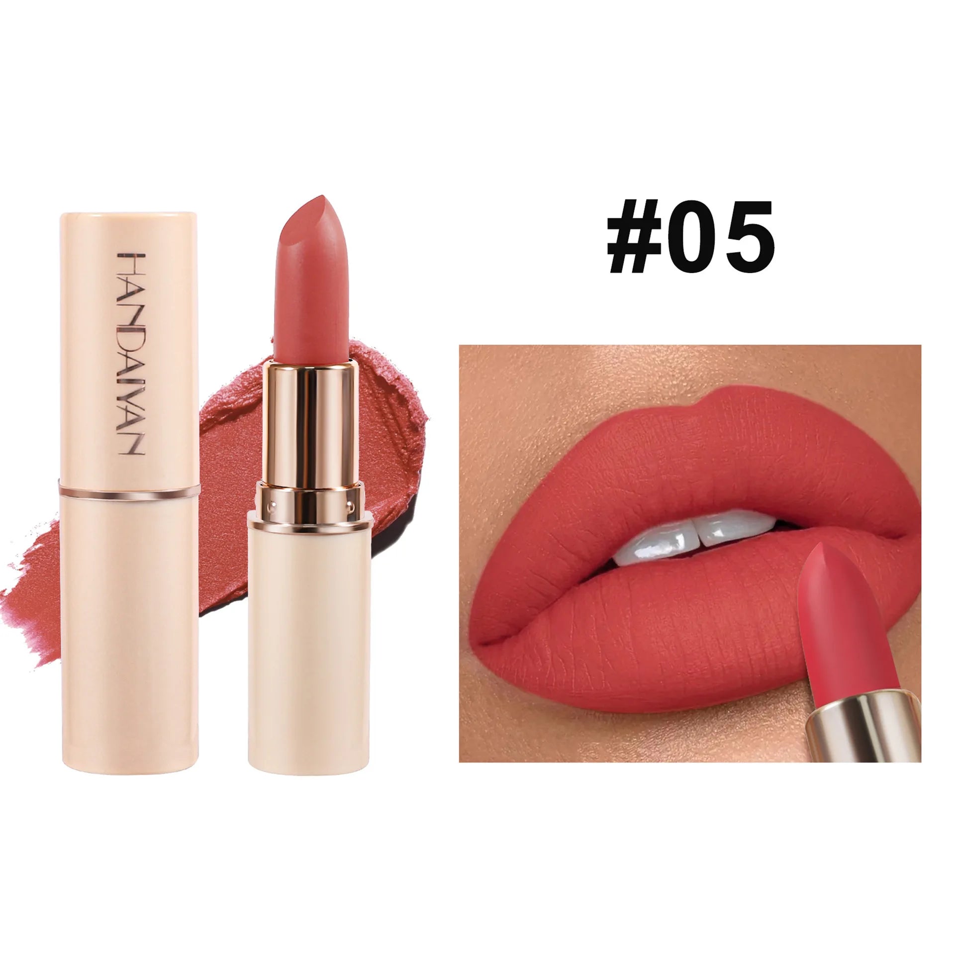 Handaiyan Matte Velvet Lipstick – Waterproof, 8 Colors