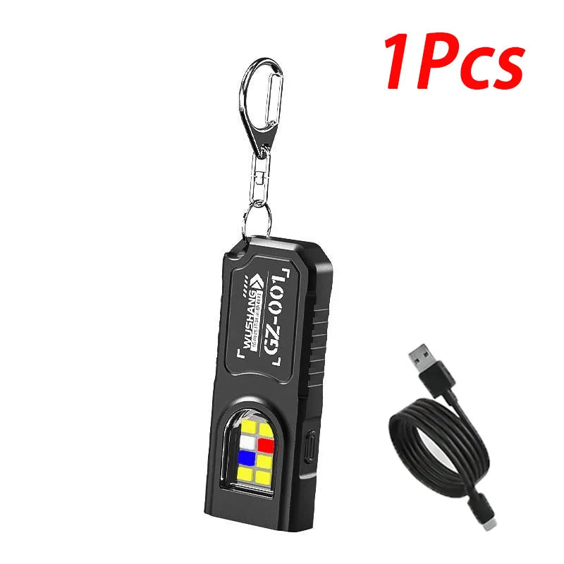 Mini COB LED Keychain Flashlight | USB-C Rechargeable, 5 Modes