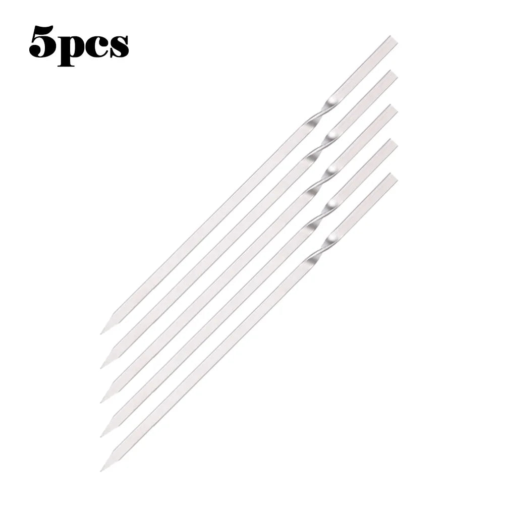 Part Barbecue Skewers Titanium Useful Professional 5PCS BBQ Barbecue Skewers Camping Functional Grilling Kabob Oasis Select 20cm