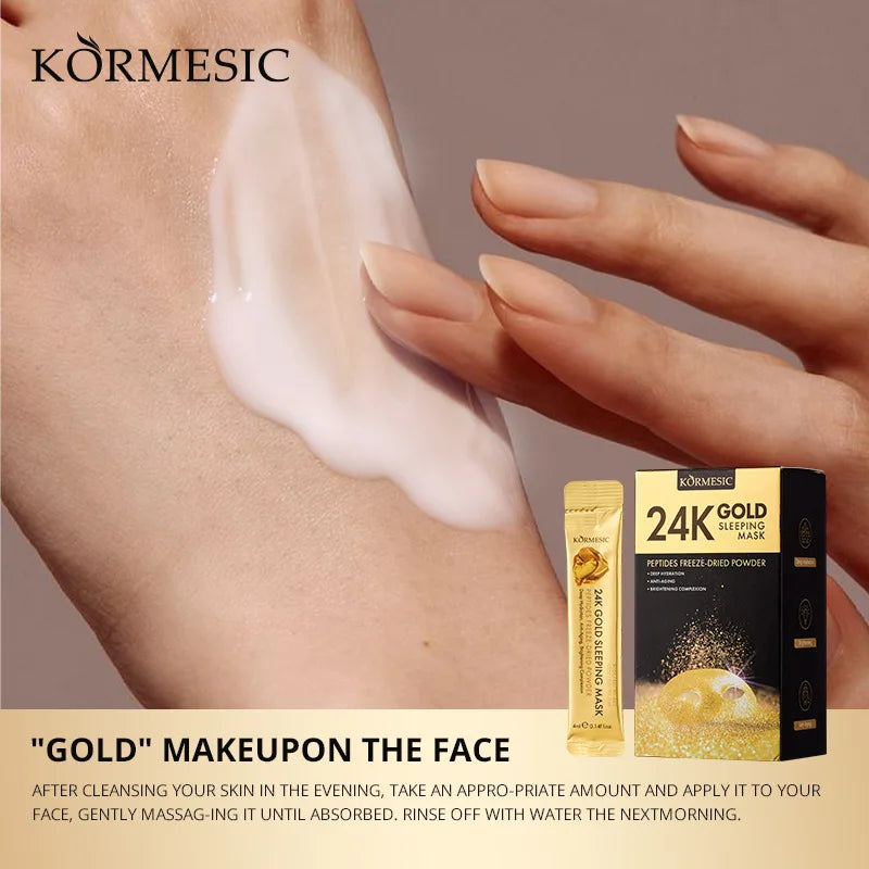 24K Gold Sleep Facial Mask – Hydration & Brightening 20pk Sleeping Face Mask Oasis Select