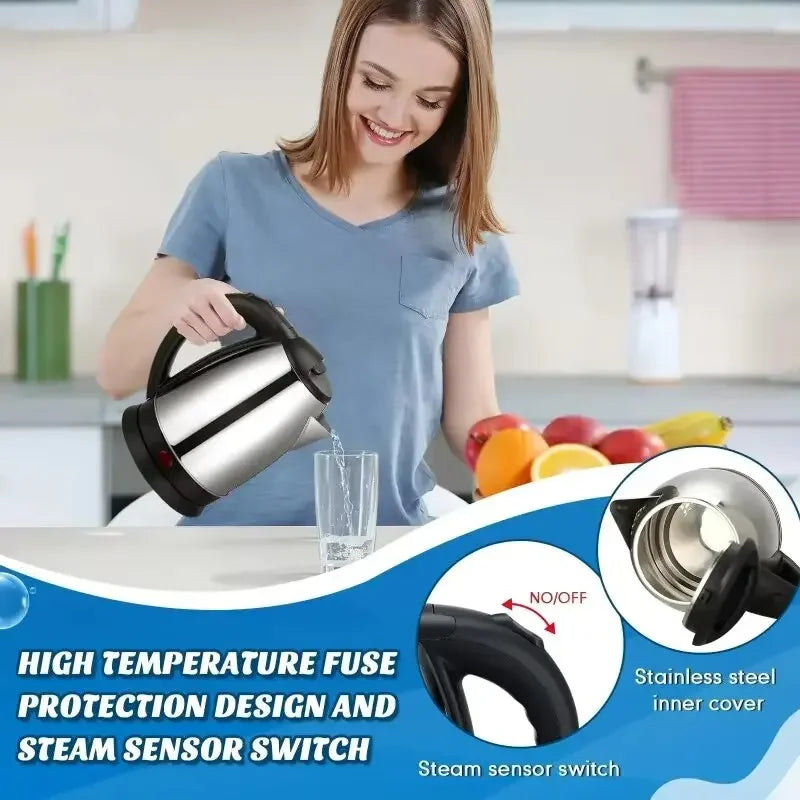 Electric Kettle 2L Hot Water Kettle Stainless Steel Electric Teapot Coffee Tea Beverage Boiler Electric Water Heater 220v/230v Oasis Select