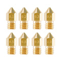 8 PCS Complete Set 3D Printer Brass Nozzles 0.1–1.0mm – M6 Thread for 1.75mm Filament, Fits Most FDM Printers Oasis Select Combo 8pcs