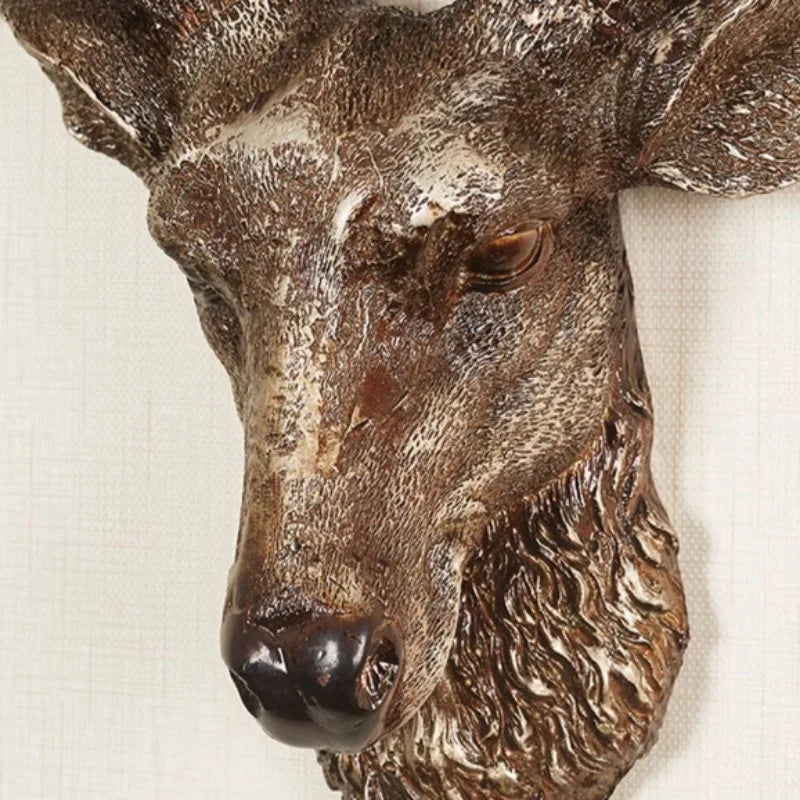 European Clock Living Room Creative Retro Deer Head Wall Clock Porch Home Silent Wall Clock Home Decor Living Room Decoration Oasis Select