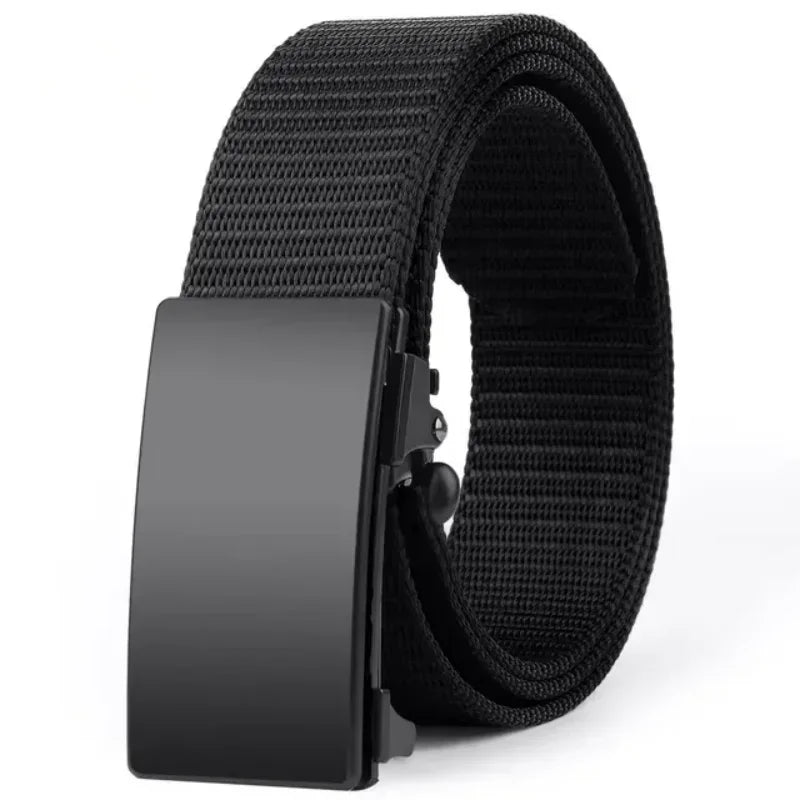 Men's Belt Outdoor Leisure Sports Belt Toothless Quick Release Automatic Buckle Quality Black Belt Oasis Select PBFB 120cm