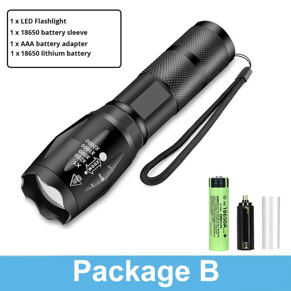 ZHIYU 1200 Lumen Zoomable LED Flashlight – 5 Modes, Waterproof