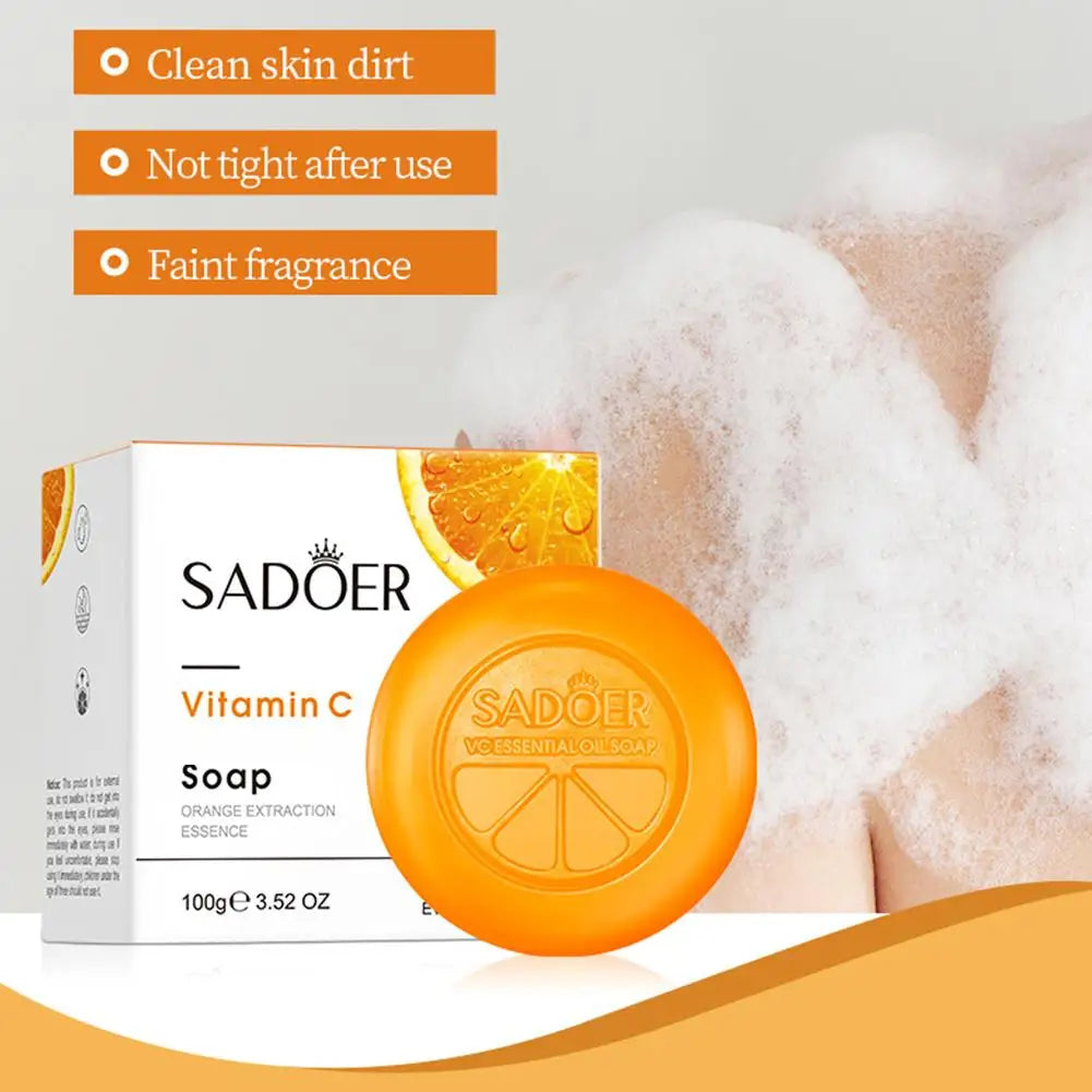 100g Vitamin C Brightening Soap, Hydrating Face & Body For Radiant Glow Skin, Nourishing, Moisturizing Bath Bar with Orange Peel Oasis Select