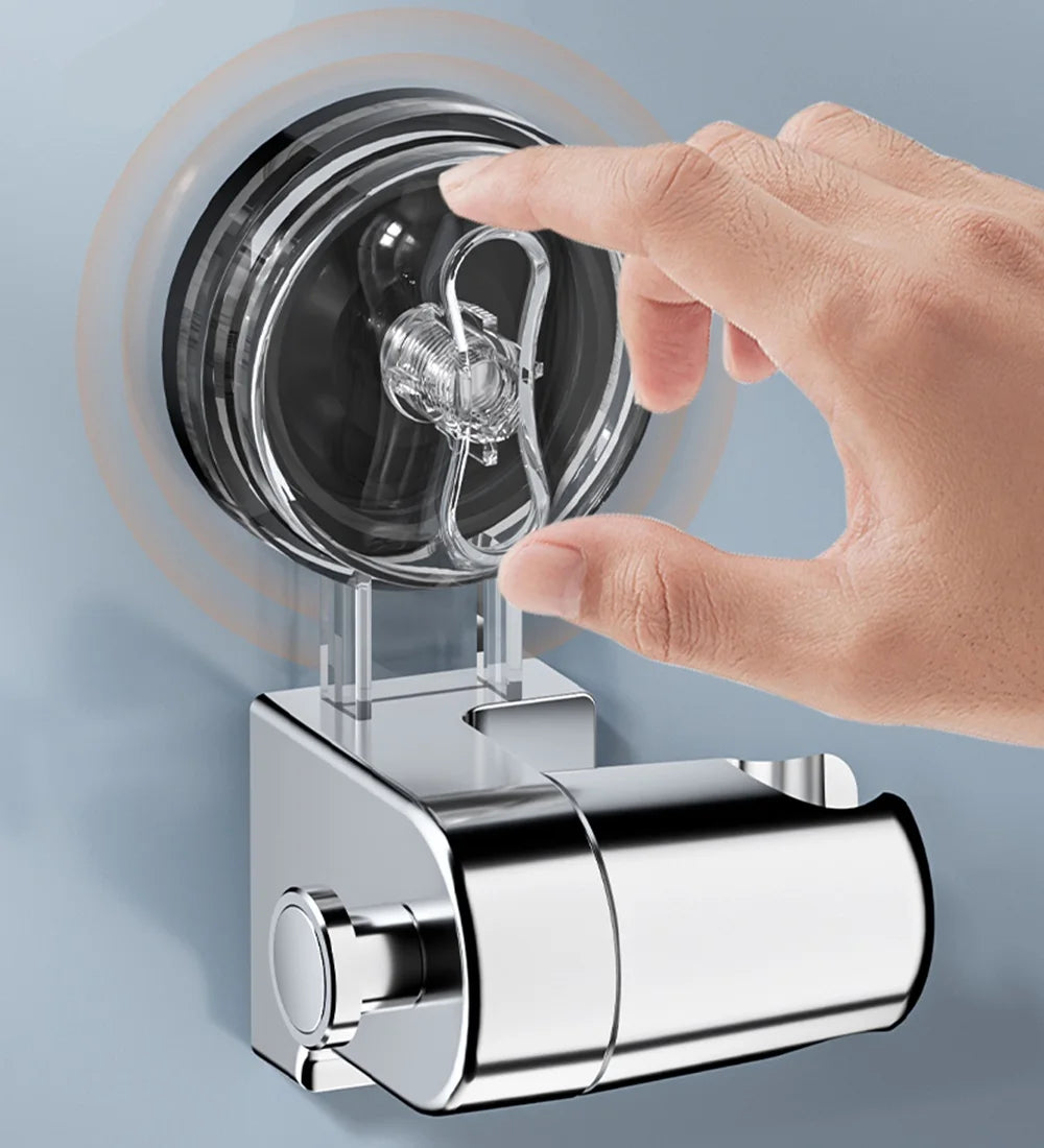 Shower Head Holder Suction Cup Holder 360° Adjustable Detachable Hanging Rack Plating Shower Holder Bathroom Wall Mount Bracket Oasis Select