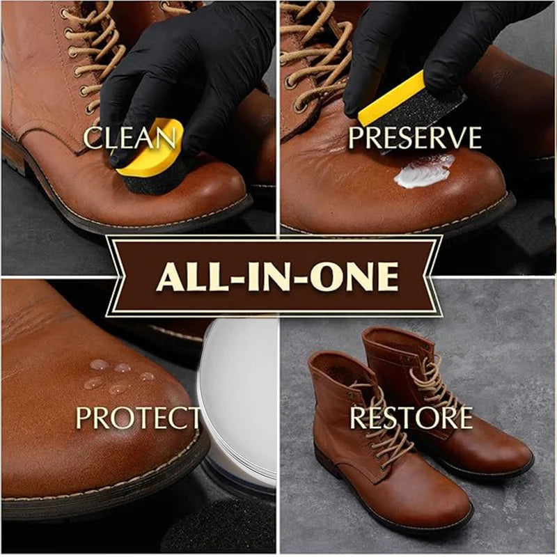 Premium Lanolin Leather Shoe Cream, Waterproofing Conditioner Balsam & Shine Care Wax Polish for Luxury Smooth Leather Boots Oasis Select