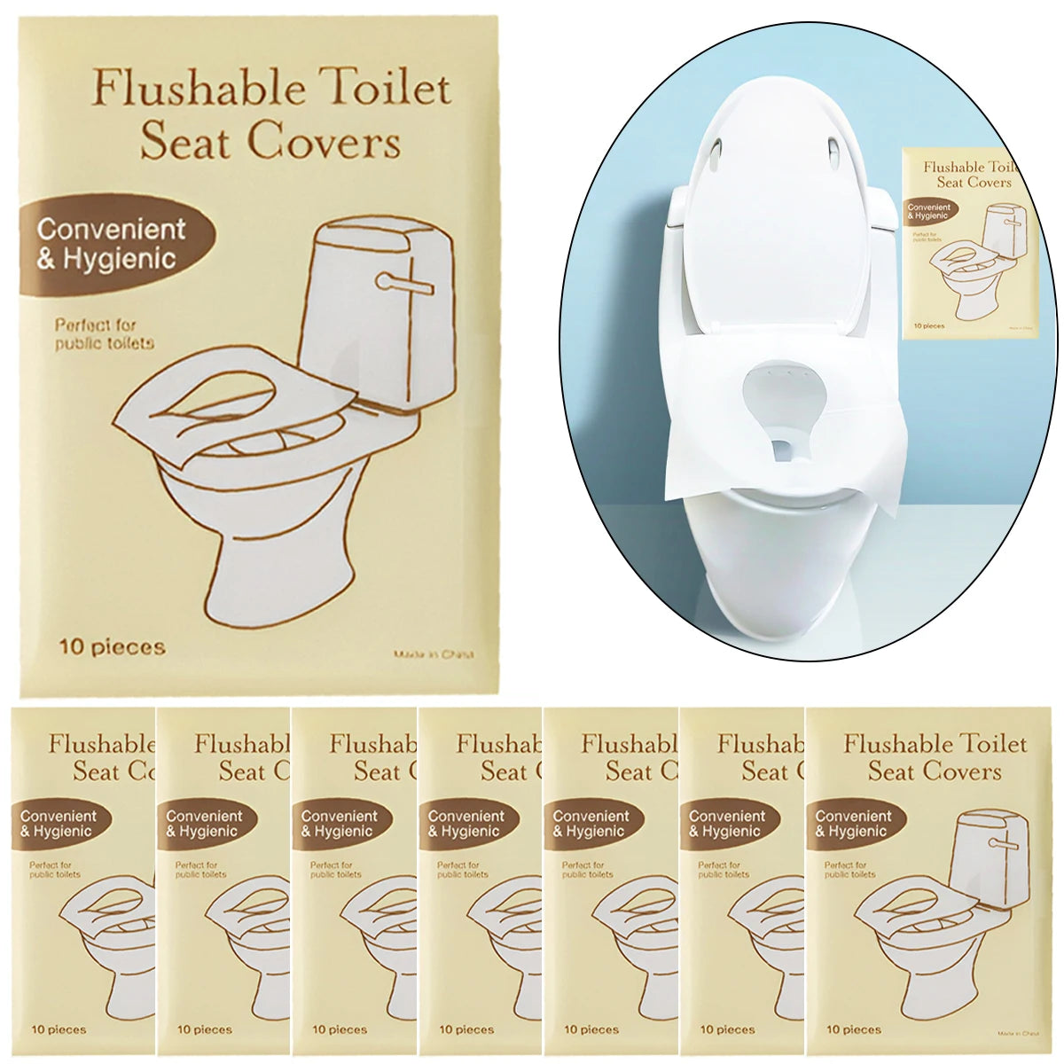 80/50/20pcs flushable toilet mat, disposable toilet seat, public restroom, airplane and camping, adult toilet essentials Oasis Select