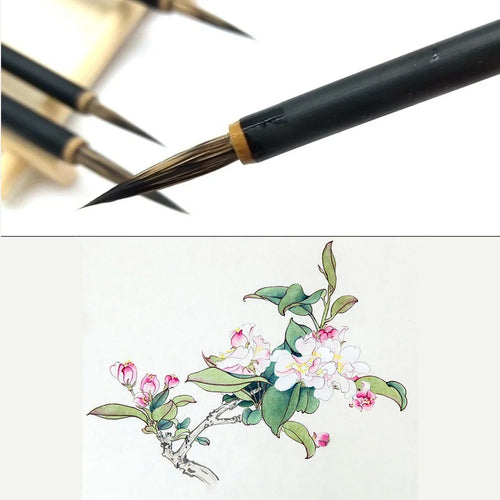 3-Piece Chinese Calligraphy Hook Line Fine Paint Brush Set Calligraphy Brush Set Oasis Select