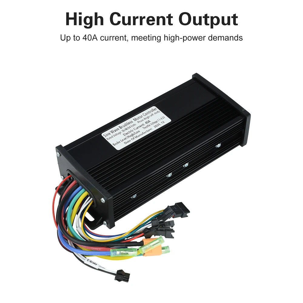 36V 48V 52V 60V 64V Sine Wave Brushless Motor Controller 1000W 2000W 40A For S866 V889 No. 2 protocol LCD Instrument E-bicycle Oasis Select