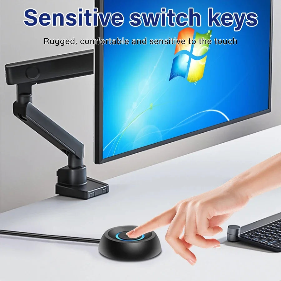 Computer Desktop Switch 1.8M LED Lights PC Motherboard External Start Power On/Off Push Button Extension Cable For Home Office Oasis Select