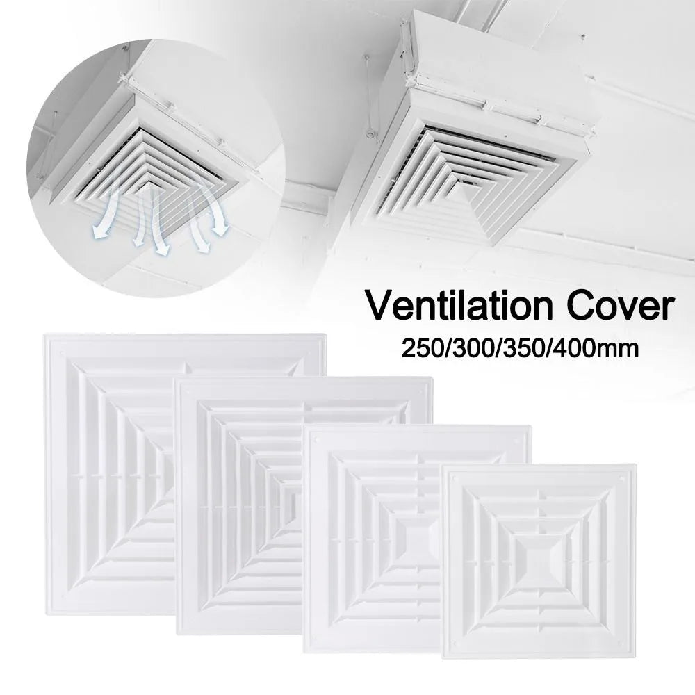 Square Air Vent Grille White Plastic Ventilation Cover with Flaps