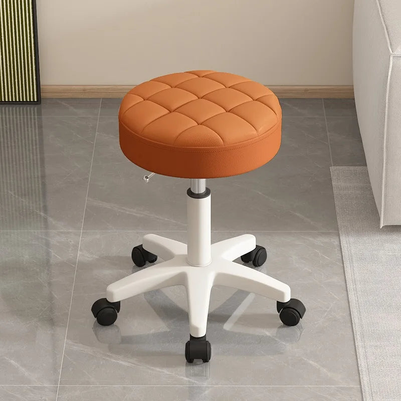 Massage stool Beauty salon stool Lifting rotating round stool Hair manicure Barber shop stool Round stool with wheels Oasis Select orange