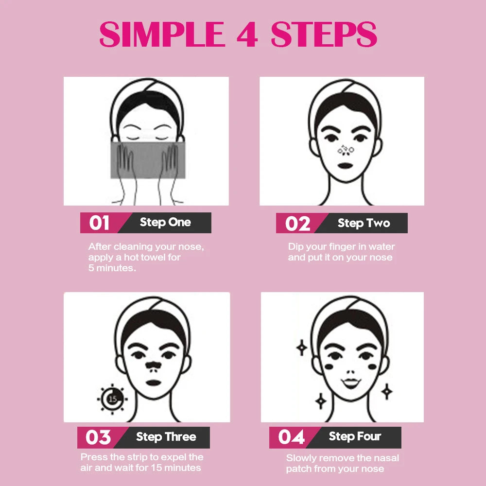 Large Pink Nose Pore Strips – Deep Cleansing Blackhead Remover