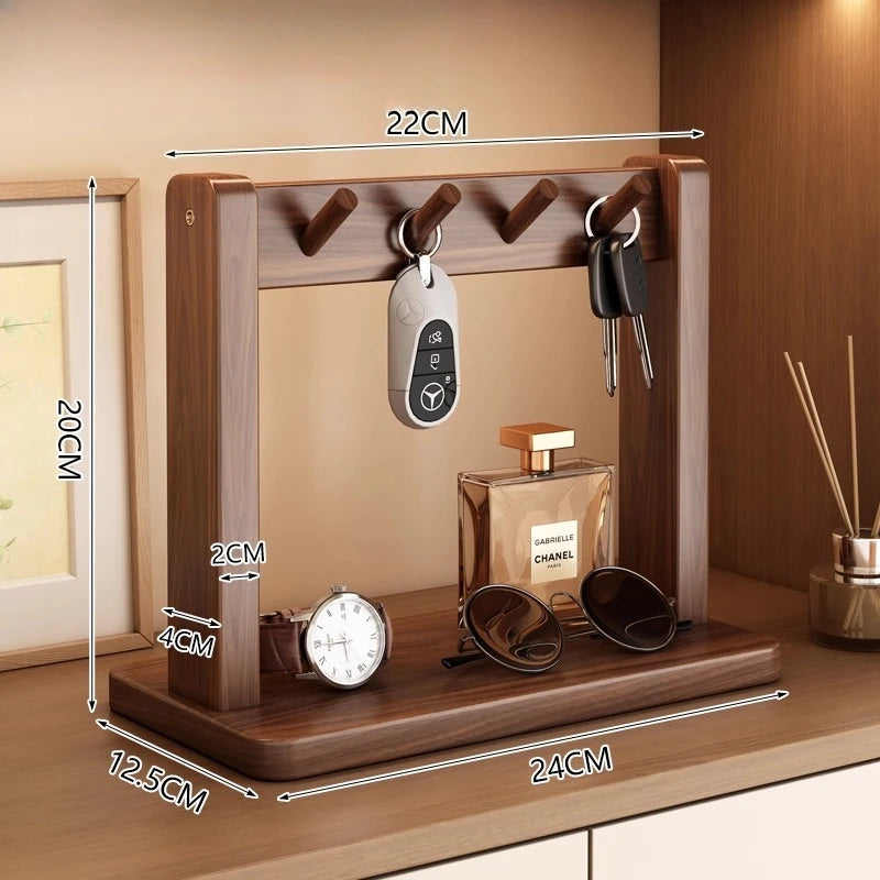 2025 New Desktop Small Display Rack Solid Wood Entrance Storage Rack Key Hanging Rack for Entering and Leaving The House Oasis Select A
