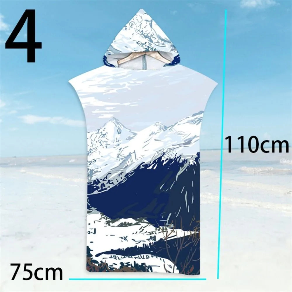 Surf Poncho Microfiber Beach Towel Fabric Quick Dry Bath Towel Absorbent Hooded Swimming Bathrobe Adult Oasis Select 4
