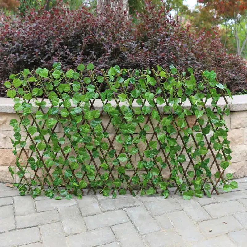 Artificial Garden Retractable Fence, Expandable Faux Green Leaf Screen Panels, Rattan Outdoor Hedge Vines, Climbing Frame Decor Oasis Select