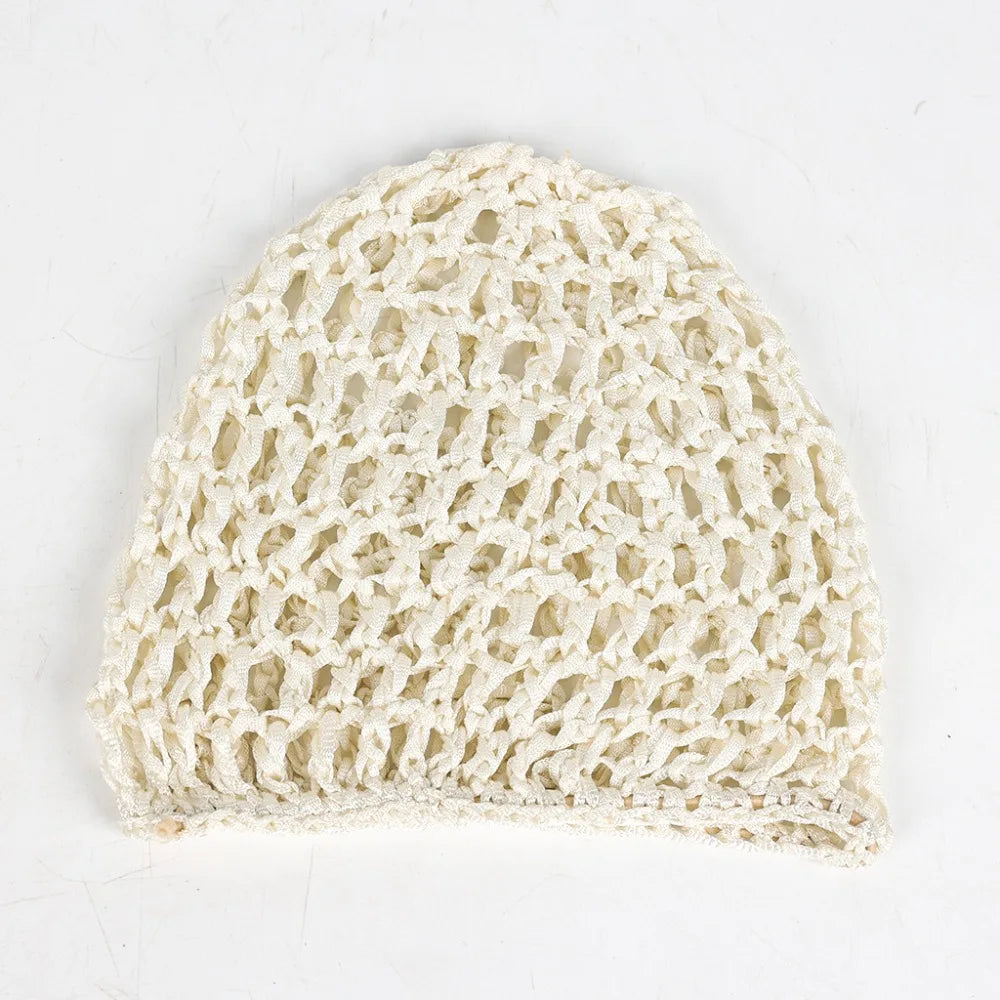 Simple Breathable Hair Net Cap Crochet Cap Comfortable Wig Caps Hollowout Mesh Turban Hat for Women Oasis Select Beige