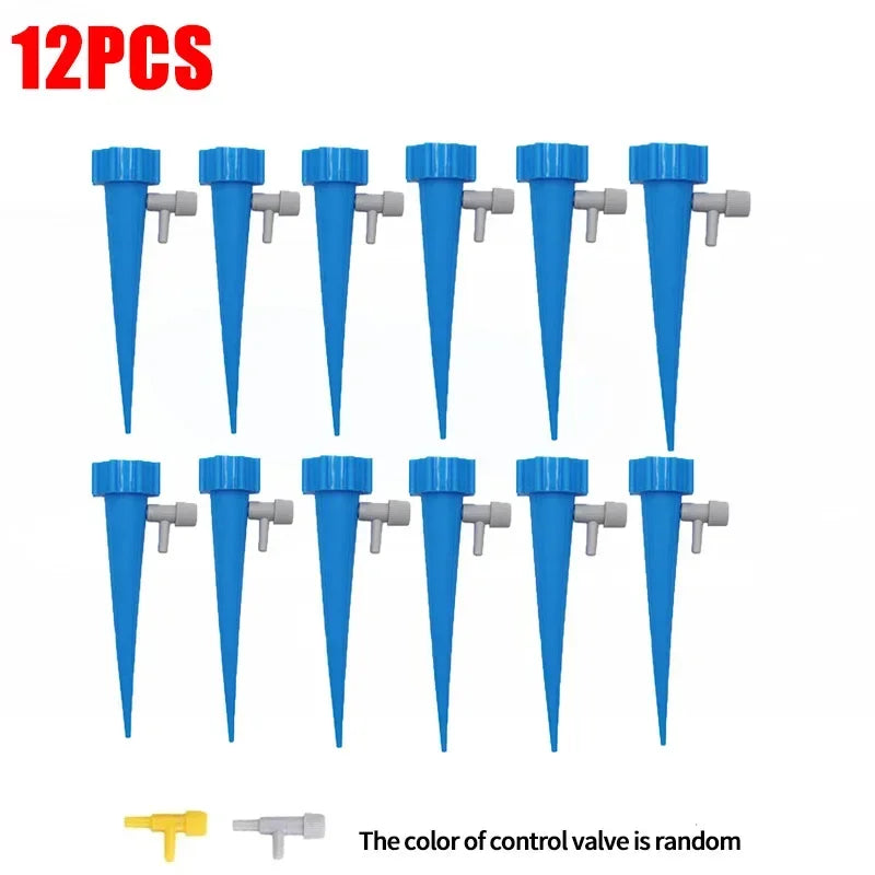 Automatic Drip Irrigation System Self Watering Adjustable for Flower Plants Greenhouse Garden Auto Water Dripper Device Oasis Select 12PCS-Blue