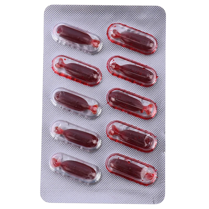 10Pcs Halloween Fake Blood Capsule Halloween April Fools Day Party Prank Blood Spitting Prop Funny Scary Vampire Supplies Oasis Select 10pcs