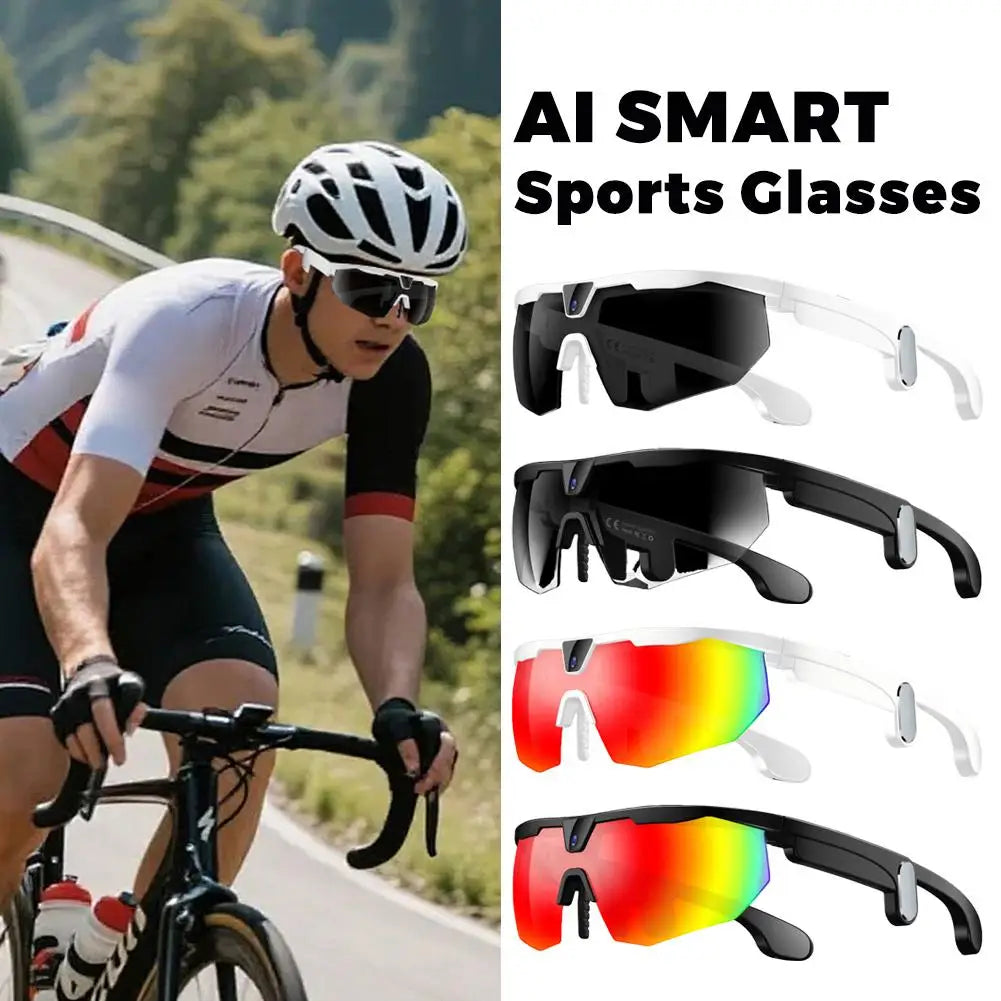 AI Smart Cycling Glasses - 8MP Camera, 1200P Video Record, Real-time Translation, BT Call Chat Cycling Sunglasses For Men Women Oasis Select