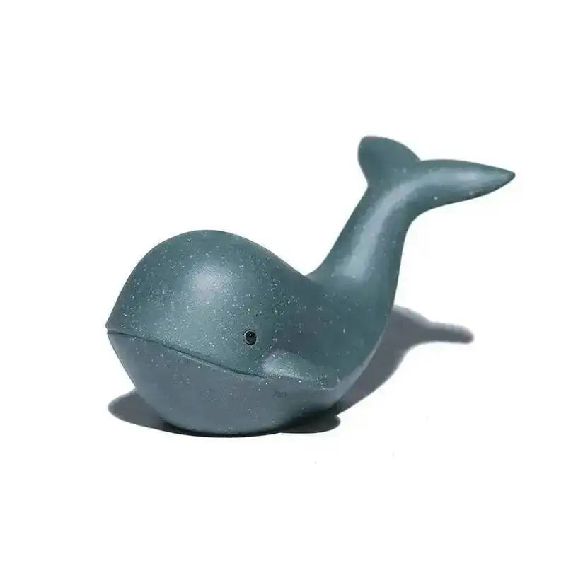 Purple Clay Water-spraying Whale Tea Pet Ornament Cover Pen Holder Premium Suitable for Tea Table Tea Desk Ornament Tea Play Oasis Select Style Two Blue