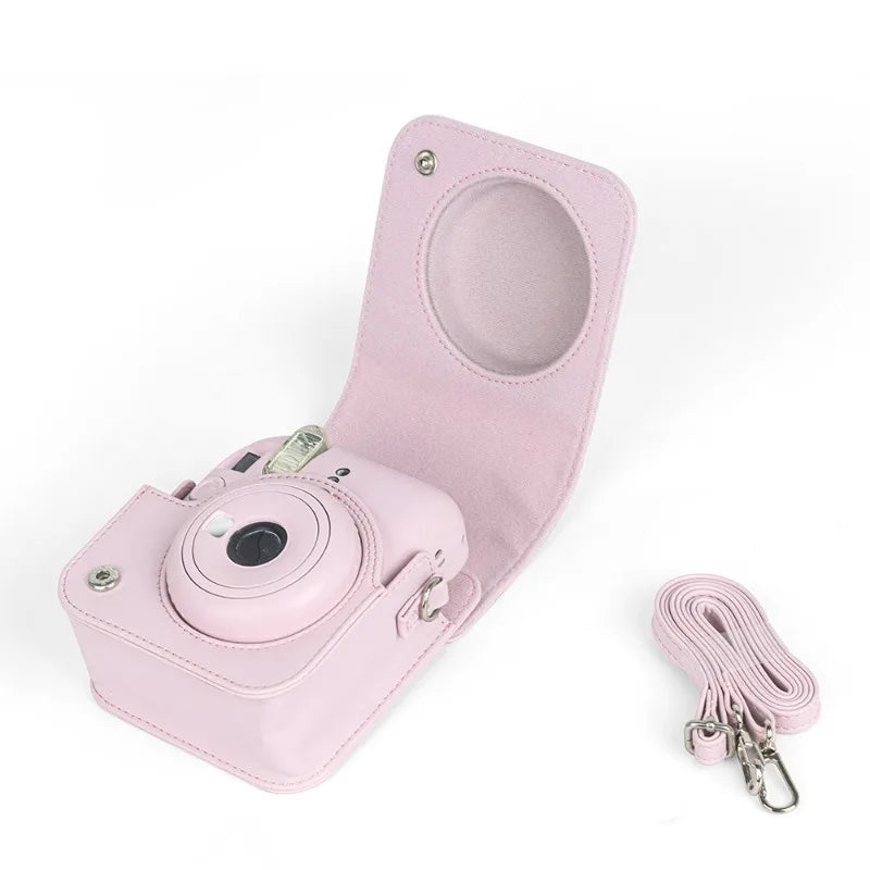 Fuji Polaroid Mini 12 Solid Color Camera Bag Digital Camera Storage Protective Case Crossbody Carry Case Accessory Oasis Select