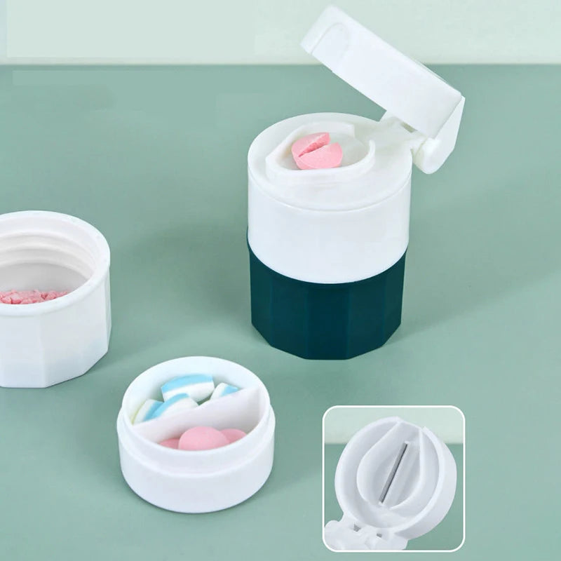 4-in-1 Pill Cutter Grinder Splitter & Storage Box