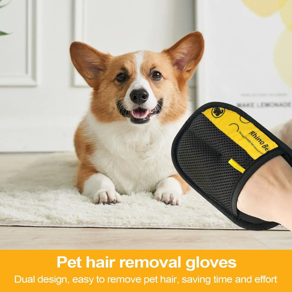2Pcs Cat Grooming Glove for Brushing & Massage,Pet Hair Remover Gloves - Double-Sided Enjoy Combing, Remove Loose Hair FromPet Oasis Select