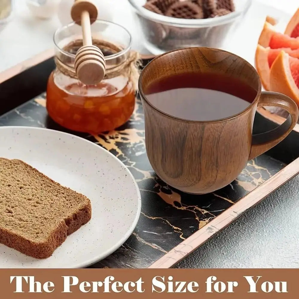 Wooden Tea Cup 200ml | Heat-Safe Rustic Japanese Style