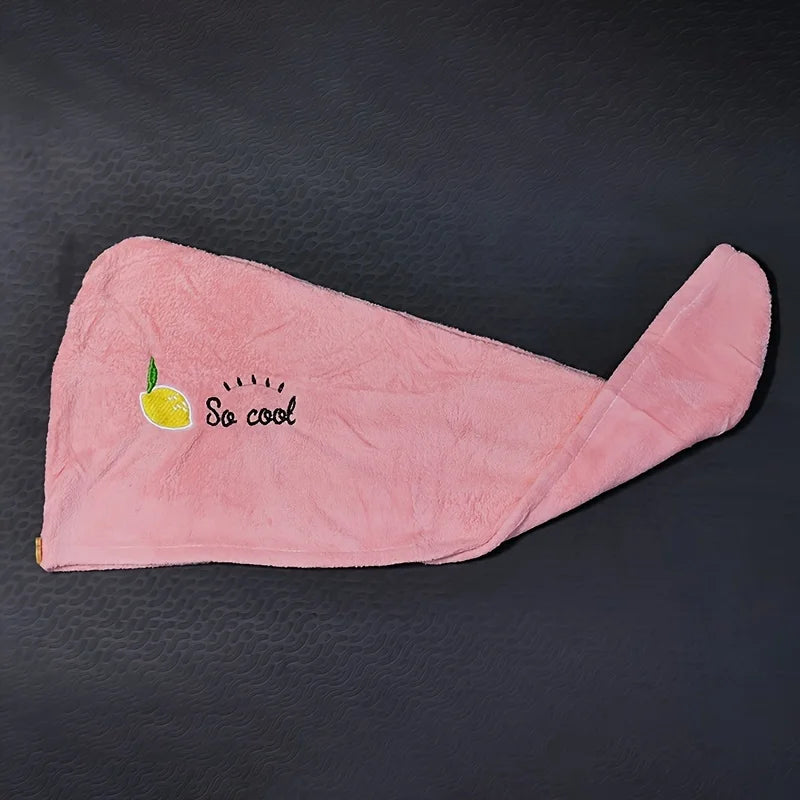 1pc Quickly Dry Hair Hat Super Absorbent Soft Bathroom Women Head Towels Girls Cute Hair Towel Hair Dry Wrap Bonnets Oasis Select Pink