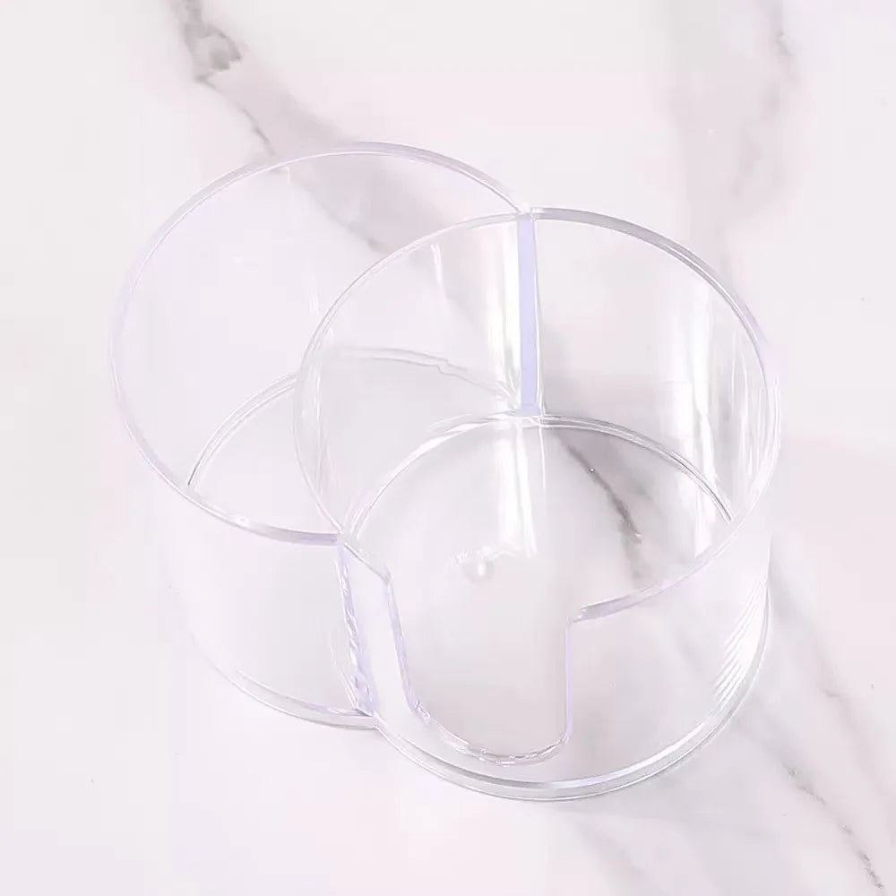 Q-Tip Holder Dispenser, 2-Section Bathroom Canister - Q-Tips, Cotton Pad & Ball Holder, Dustproof Cotton Rounds Holder Oasis Select Clear