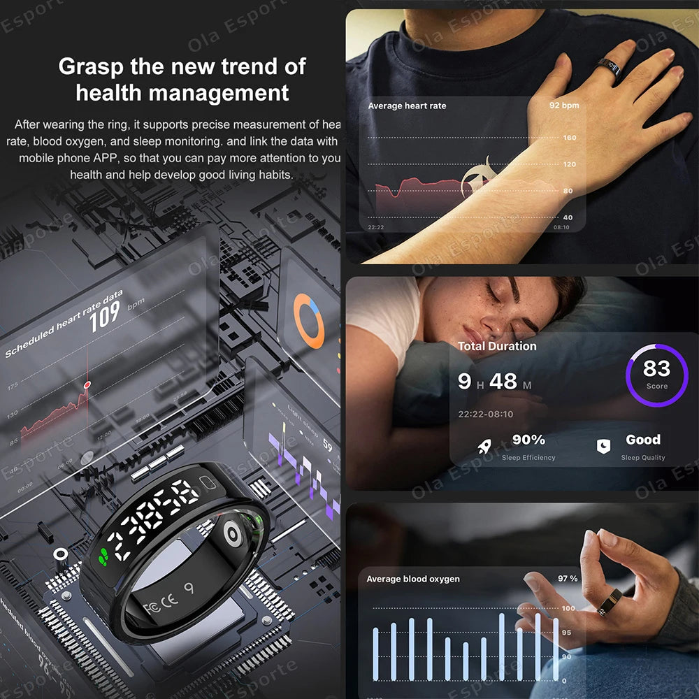 Ola Esporte R11C Smart Ring – SpO2, Heart Rate & Gesture Control