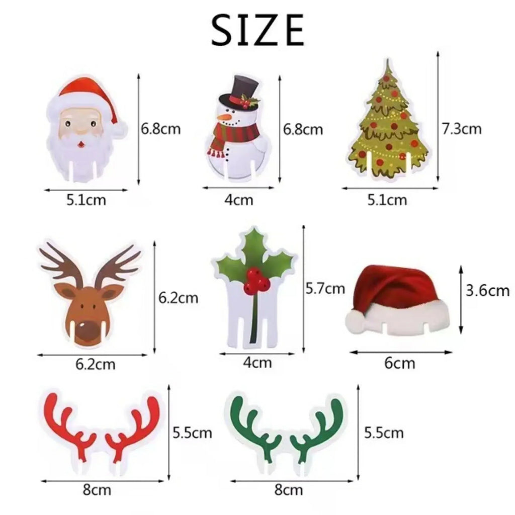 10PCS/set Christmas Cup Card Xmas Party Santa Hat Wine Glass Decoration Home Table Place Decorations Christmas Party Supplies Oasis Select